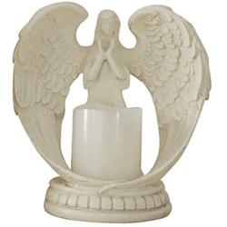 Bitcircuit Praying Angel Statue Candle Holder, Angel Electronic Candle Holder with Flameless LED Candle, Guardian Angel Wings Sculpture Statue Sympathy Gift for Home Wedding Christmas