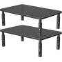 PUTORSEN Monitor Stand Riser with Vented Metal 3 Height Adjustable Dual Monitor Stand for Computer, Laptop, iMac, PC, Printer, Desktop Ergonomic Monitor Riser Stand with Non-Skid Rubber 2 Pack