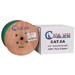Newyork Cables Cat6A Riser (CMR) 1000ft - 23AWG 4 Pair Solid Bare Copper, 750MHz, Unshielded Twisted Pair (UTP), Available in Blue, White, Green, Black & Yellow Color