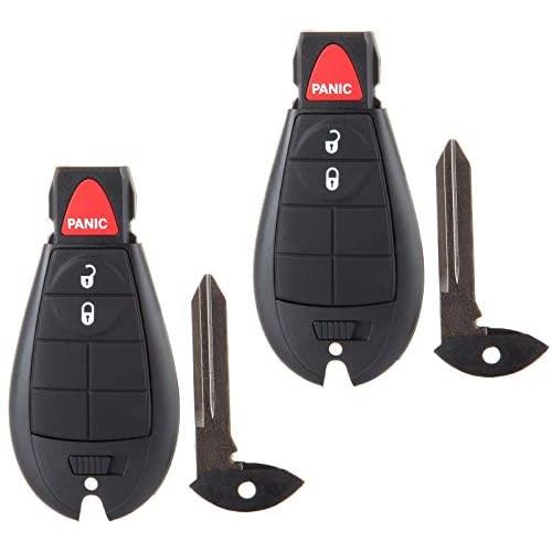 cciyu 2PCS Uncut 3 Buttons Keyless Entry Remote Fob Replacement for C hrysler/for D odge (M3N5WY783X)