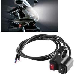 Qiilu 12V 16A CNC Aluminum On-Off Rocker Switches Handlebar Headlight Spotlight Dual Switch for Motorcycle Motorbike