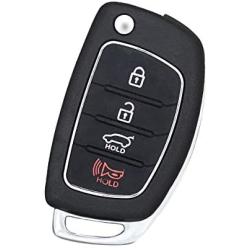 HelloAuto Replacement Key Fob Case Fit for Hyundai Sonata Santa Fe with Flip Uncut Blank Remote Key Shell