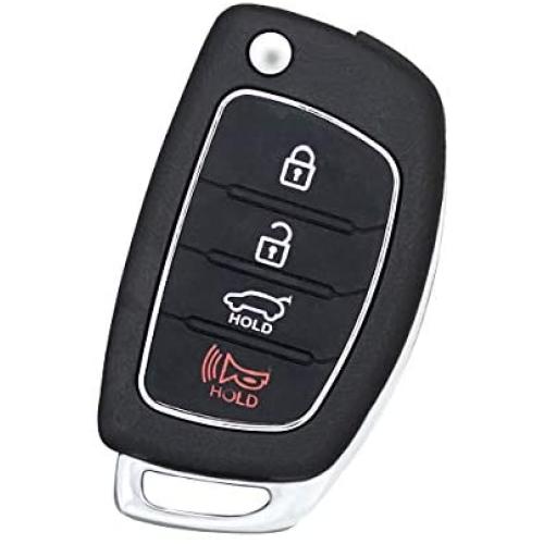 HelloAuto Replacement Key Fob Case Fit for Hyundai Sonata Santa Fe with Flip Uncut Blank Remote Key Shell