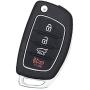 HelloAuto Replacement Key Fob Case Fit for Hyundai Sonata Santa Fe with Flip Uncut Blank Remote Key Shell