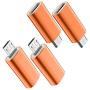 USB C to Micro USB Adapter, (4-Pack) Type C Female to Micro USB Male Convert Connector Support Charge & Data Sync Compatible with Samsung Galaxy S7/S7 Edge, Nexus 5/6 and Micro USB Devices (Orange)