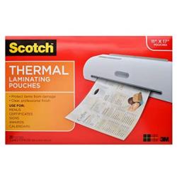 Scotch Thermal Laminating Pouches, 11.45 x 17.48-Inches, 25-Pouches (TP3856-25)