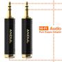 ANDUL 1/4 to 3.5mm Stereo Pure Copper Headphone Adapter,3.5mm(1/8) Plug Male to 6.35mm (1/4) Jack Female Stereo Adapter for Headphone, Amp Adapte, Black 2-Pack