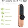 DATO Smart Lock L-F500, Keyless Entry Front Door Locks Homekit locksets for Exterior, Fingerprint, Digital Electronic Keypad, Bluetooth,Quickset, w/ App, for AirBnB, Home, Rose Gold