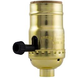 GE 3-Way Lamp Socket, Medium Base, Turn for Low-Medium-High Light Settings, For Floor and Table Lamps, DIY Project, UL Listed, Brushed Gold, 54372