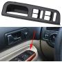 Master Window Switch Control Panel Cover Trim with Pull Handle Trim for VW Golf Passat Jett 1998-2004(Black)
