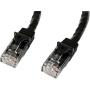StarTech.com 25ft CAT6 Ethernet Cable - Black CAT 6 Gigabit Ethernet Wire -650MHz 100W PoE RJ45 UTP Network/Patch Cord Snagless w/Strain Relief Fluke Tested/Wiring is UL Certified/TIA (N6PATCH25BK)