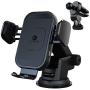 [Upgraded Version] ZeeHoo Wireless Car Charger,15W Qi Fast Charging Auto-Clamping Car Mount,Windshield Dash Air Vent Phone Holder Compatible with iPhone 12/Mini/11 Pro Max,Samsung Note 10 (Black)