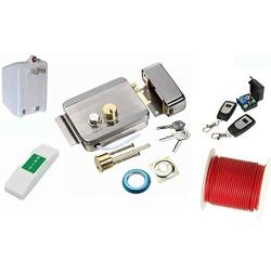 Electric Gate Lock and Remotes 01X : Securely Buzz Visitors In Or Out Wirelessly : Complete Electric Lock System : Has Yale Keyway : By ATI