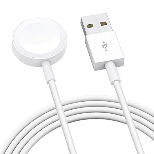 Watch Charger,Wireless Portable Watch Charger, Watch Charging Cable for Watch Series 6 5 4 3 2 1 - White