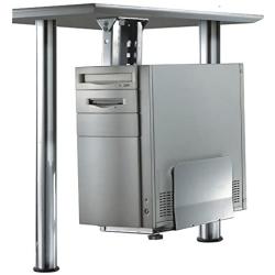 Newstar CPU-D200SILVER Under Desk PC Mount (Suitable PC Dimensions - Height: 39-54 cm/Width: 13-23 cm) - Silver