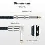 Donner 2 Pack Guitar Cables 10 Feet AMP Cord for Instrument Electric Guitar Bass High Sound Quality Braided Cover 1/4” TS Right Angle to Straight Metal Connectors Black/White and Black/Blue Donner 2 Pack Guitar Cables 10 Feet AMP Cord for Instrument Electric Guitar Bass High Sound Quality Braided Cover 1/4” TS Right Angle to Straight Metal Connectors Black/White and Black/Blue