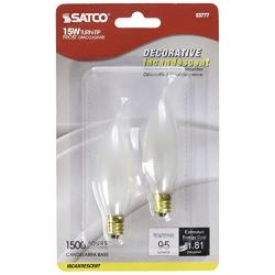 Satco Products S3777 120-Volt 15CA8 Candelabra Base Frosted Light Bulb