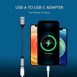 Yootech USB C Female to USB Male Adapter (2 Pack), 5inch USB 3.1 Gen 5Gbps USB A to Type C Connector, Compatible with iPhone 12 Mini/12 Pro Max/11 Pro Max, Type-C Earphone/Flash Drive/Hub (Space Grey)