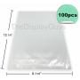 The Display Guys, 100 Pcs 8 7/16'' x 12 1/4'' Clear Self Adhesive Plastic Bags for 8x12 inches Picture Photo Framing Mats