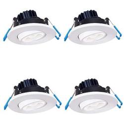 Lightolier (Pack of 4) 3'' 8W Round Mini Gimbal, 90 CRI, 3000K, Narrow Flood, White, LED Down Light, Easy to Use and Install, Save Time and Energy