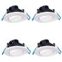 Lightolier (Pack of 4) 3'' 8W Round Mini Gimbal, 90 CRI, 3000K, Narrow Flood, White, LED Down Light, Easy to Use and Install, Save Time and Energy