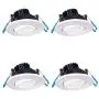 Lightolier (Pack of 4) 3'' 8W Round Mini Gimbal, 90 CRI, 3000K, Narrow Flood, White, LED Down Light, Easy to Use and Install, Save Time and Energy