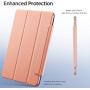ESR Rebound Magnetic Smart Case for iPad Pro 12.9'' 2020/2018, Convenient Magnetic Attachment [Supports Pencil Pairing & Charging] Smart Case Cover, Auto Sleep/Wake Trifold Stand Case - Rose Gold