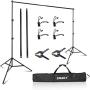 Emart Photo Video Studio 8 x 8 ft Backdrop Stand, Adjustable Photography Muslin Background Support System Kit with Carry Bag