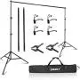 Emart Photo Video Studio 8 x 8 ft Backdrop Stand, Adjustable Photography Muslin Background Support System Kit with Carry Bag
