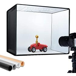 ESDDI Photo Studio Light Box 16''x12''/40x30cm Adjustable Brightness Portable Folding Photo Box Photography Studio Lights 64 Led Lights With 4 Colors Backdrops