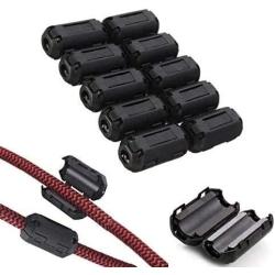 Clip-on Noise Filter,VSKEY [10pcs 3mm] Anti-interference High-Frequency Ferrite Core Choke Clip for Telephones,Tvs,Speakers,Radio,Audio Equipment Noise Suppressor (3mm Inner Diameter)