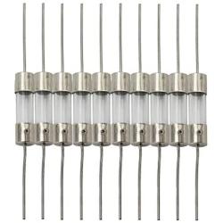Tegg 10pcs 5x20mm Glass Cartridge Axial Lead Fuse Resistor Insurance Tube Fusible Cutout with Lead Wire 15AMP