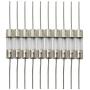 Tegg 10pcs 5x20mm Glass Cartridge Axial Lead Fuse Resistor Insurance Tube Fusible Cutout with Lead Wire 15AMP