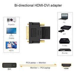 DVI to HDMI Adapter, CableCreation 3-Pack Bi-Directional DVI-D(24+1) Male to HDMI Female Converter,HDMI to DVI Adapter,Support 1080P 3D for PS3,PS4,TV Box,Blu-ray,Projector,HDTV