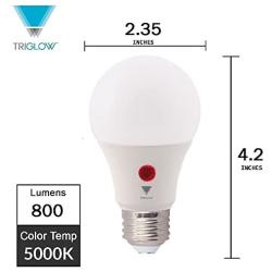 TriGlow T95203 LED Dusk-to-Dawn A19 Bulb, 9W (60W Equivalent) 800 Lumen, Non-Dimmable, Daylight 5000K, Dusk-to-Dawn LED Bulbs
