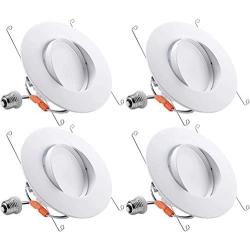 TORCHSTAR 5/6 Inch Gimbal LED Retrofit Downlight, Adjustable Recessed Ceiling Light, Dimmable 13W(100W Eqv.), 900lm, UL & Energy Star Listed, CRI90, 5000K Daylight, Damp Location, Pack of 4