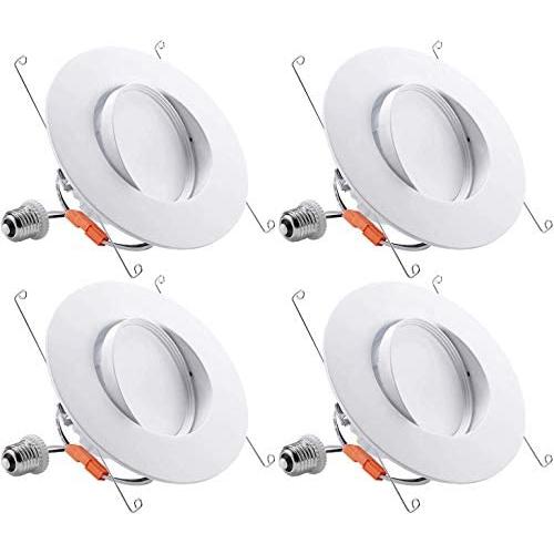 TORCHSTAR 5/6 Inch Gimbal LED Retrofit Downlight, Adjustable Recessed Ceiling Light, Dimmable 13W(100W Eqv.), 900lm, UL & Energy Star Listed, CRI90, 5000K Daylight, Damp Location, Pack of 4
