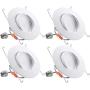 TORCHSTAR 5/6 Inch Gimbal LED Retrofit Downlight, Adjustable Recessed Ceiling Light, Dimmable 13W(100W Eqv.), 900lm, UL & Energy Star Listed, CRI90, 5000K Daylight, Damp Location, Pack of 4