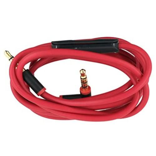 SINDERY Replacement Audio Cable Cord Wire with in-line Microphone and Control Compatible with Headphones Solo/Studio/Pro/Detox/Wireless/Mixr/Executive/Pill (Black Red)
