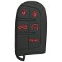 Alegender Black Silicone Remote Key Fob Cover Case Holder Jacket for Jeep Grand Cherokee Chrysler 300 Dodge Durango Charger Challenger Journey Fiat Smart Remote 5 Button