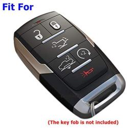 2X Coolbestda Key Fob Remote Sleeve Cover Rubber Case Keyless Remote Shell Bag for 2021 2020 Dodge Ram 1500 Limited Laramie Longhorn OHT-4882056