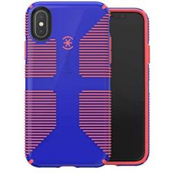 Speck Products CandyShell Grip iPhone Xs/iPhone X Case, Cyber Blue/Grapefruit Orange