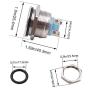 mxuteuk 110V-220V 22mm LED Metal Indicator Light Waterproof Signal Lamp with Wire for Car Truck Boat M22-110P-R