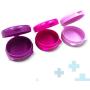 3 Pack - Open Lid Round Pill Box Organizer Pocket Small case Holder,Daily containers. Medicine Holder, Ideal for Medication, Vitamin, Supplement, Perfect Travel