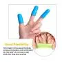 12PCS Finger Cots,Finger Protectors,Hot Gun Finger Gloves, for Glue, Crafts, Sewing, Electronic Repair, Honey Aadhesive, Inventory and Sorting Books (Green and Blue)