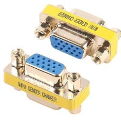 VGA Coupler, Benfei 2-Pack VGA/SVGA Adapter HD15 Female to Female Gender with Gold-Plated Cord