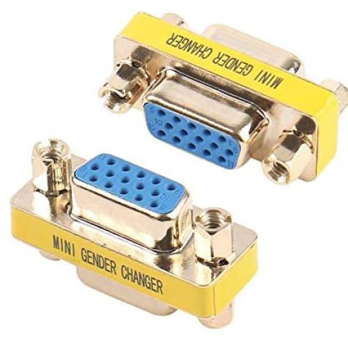 VGA Coupler, Benfei 2-Pack VGA/SVGA Adapter HD15 Female to Female Gender with Gold-Plated Cord