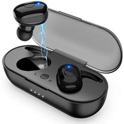 Wireless Earbuds, Bluetooth 5.0 Wireless Headphones, in-Ear Sweat-Proof Stereo Wireless Earphones with Portable Charging Case, Mic