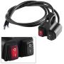 Qiilu 12V 16A CNC Aluminum On-Off Rocker Switches Handlebar Headlight Spotlight Dual Switch for Motorcycle Motorbike