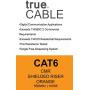 trueCABLE Cat6 Shielded Riser (CMR), 1000ft, Orange, 23AWG Solid Bare Copper, 550MHz, ETL Listed, Overall Foil Shield (FTP), Bulk Ethernet Cable